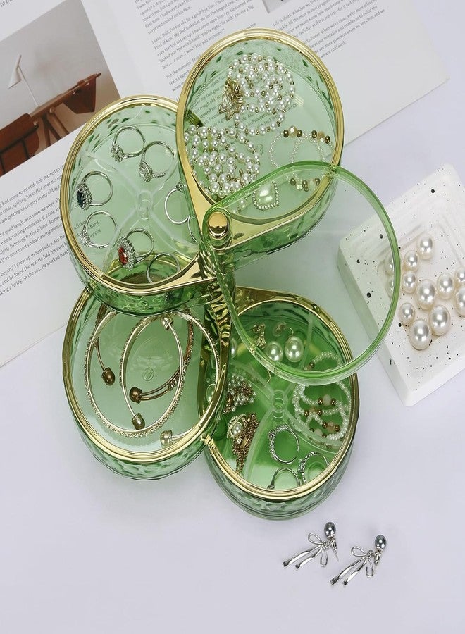 waqif 4-Tier Hair Accessories Organizer with Lid, Jewelry Holder, Rotating Makeup Accessories Container,Multi-Tier Compartments for Earrings, Necklaces, Rings, Bracelets - Desktop Organizer for Home - Image 5