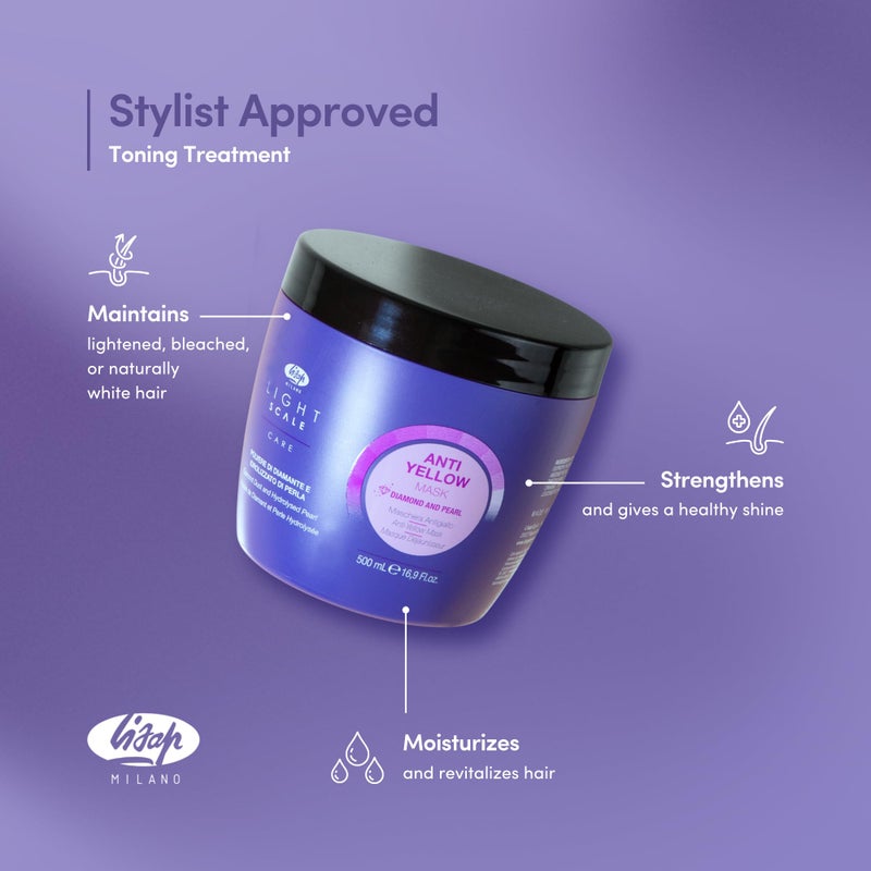 Lisap Purple Hair Mask, Light Scale Hair Care Anti Yellow Hair Toner for Blondes, Toning Blonde, White, Silver Hair & Highlights, Nourishing & Hydrating Mask, Neutralizes Brassy Tones, 16.9 fl oz - Image 2