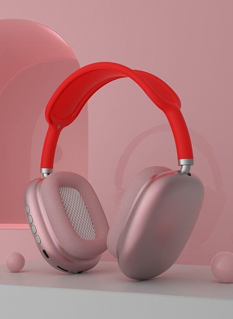 P9 Bluetooth Wireless Headset Over-Ear Headphone With Mic Red - Image 1