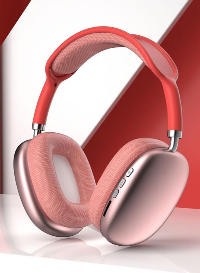 P9 Bluetooth Wireless Headset Over-Ear Headphone With Mic Red - Image 4
