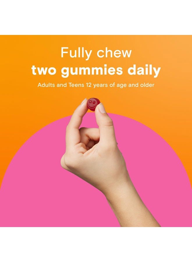 ONE A DAY فيتامينات متعددة يومية للفتيات المراهقات على شكل جوميز، فيتامينات مراهقات مع البيوتين، فيتامين ب12 وب6، فيتامين ج، نكهة التوت الطبيعية، 120 جوميز - Image 4