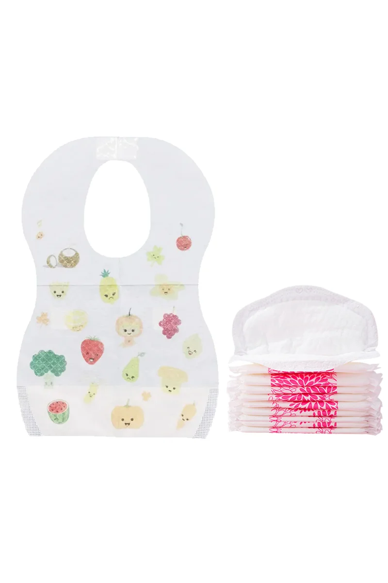 STAR BABiES Star Babies - Disposable Bibs 10pcs With Breast Pad 10pcs - Fruits Print