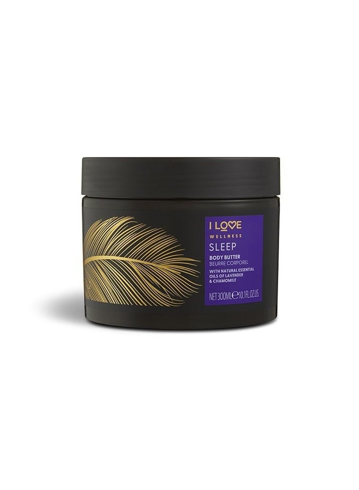 I Love Wellness Sleep Body Butter | Lavender-Scented Cocoa & Shea Butter | Hydrating Dry Skin Treatment | 10.1 oz | Relaxing Night Cream