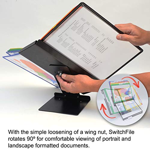 Ultimate Office SwitchFile Reference Organizer Displays Both Landscape or Portrait Documents, Desk or Wall Mount, Featuring, 10 EZ-Load Pockets to Hold 20 Sheets of Paper (Colored Pockets) - Image 5
