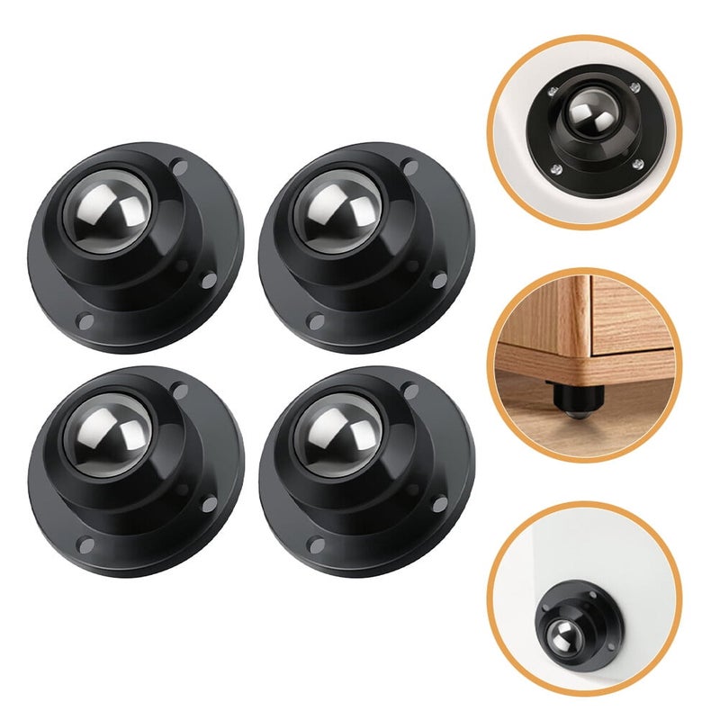 4 Pieces Self Adhesive Casters 360 Degree Swivel Mini Sticky Wheels for Furniture Storage Boxes - Image 5