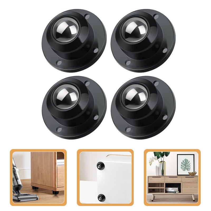 4 Pieces Self Adhesive Casters 360 Degree Swivel Mini Sticky Wheels for Furniture Storage Boxes - Image 3