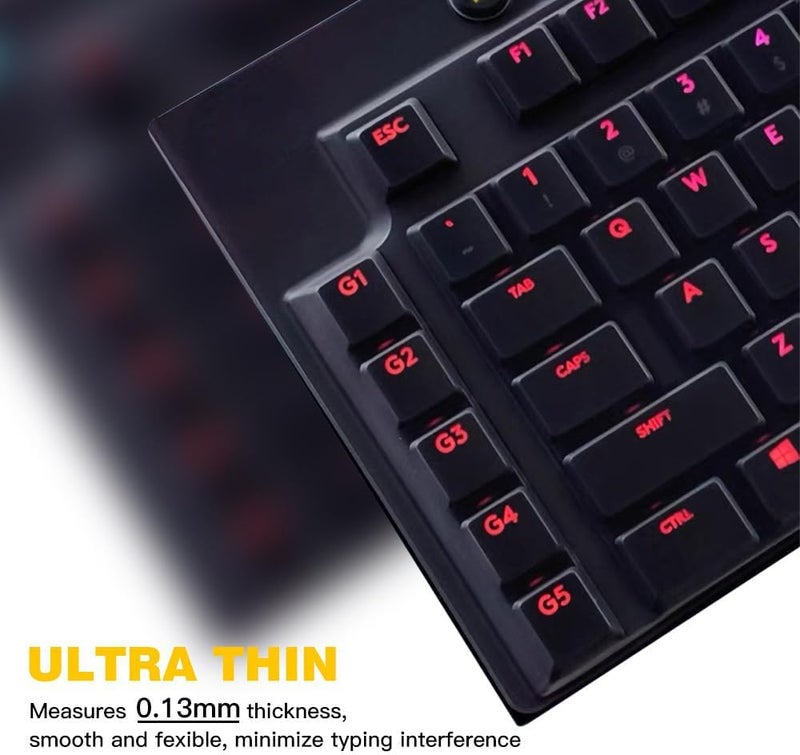 غطاء لوحة المفاتيح من السيليكون لـ Logitech G815 G915 X Mechanical Gaming Keyboard، حامي لوحة المفاتيح Logitech G815 السلكية، غطاء سيليكون واقي لـ Logitech G915 اللاسلكية، شفاف - Image 2