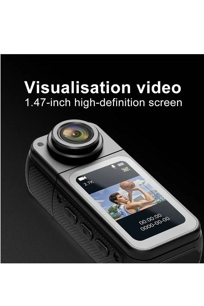 Anytek 2.7K Ultra HD Finger Action Camera with Magnetic Strap, 180° Rotatable Lens & 64GB Card – Lightweight Wearable POV Camera for Travel, Sports & Adventure 1.26oz, 1.47" IPS Screen, Mini Thumb Camera Design, Adventure Photography Compact Camera Design Durable Camera - Image 4