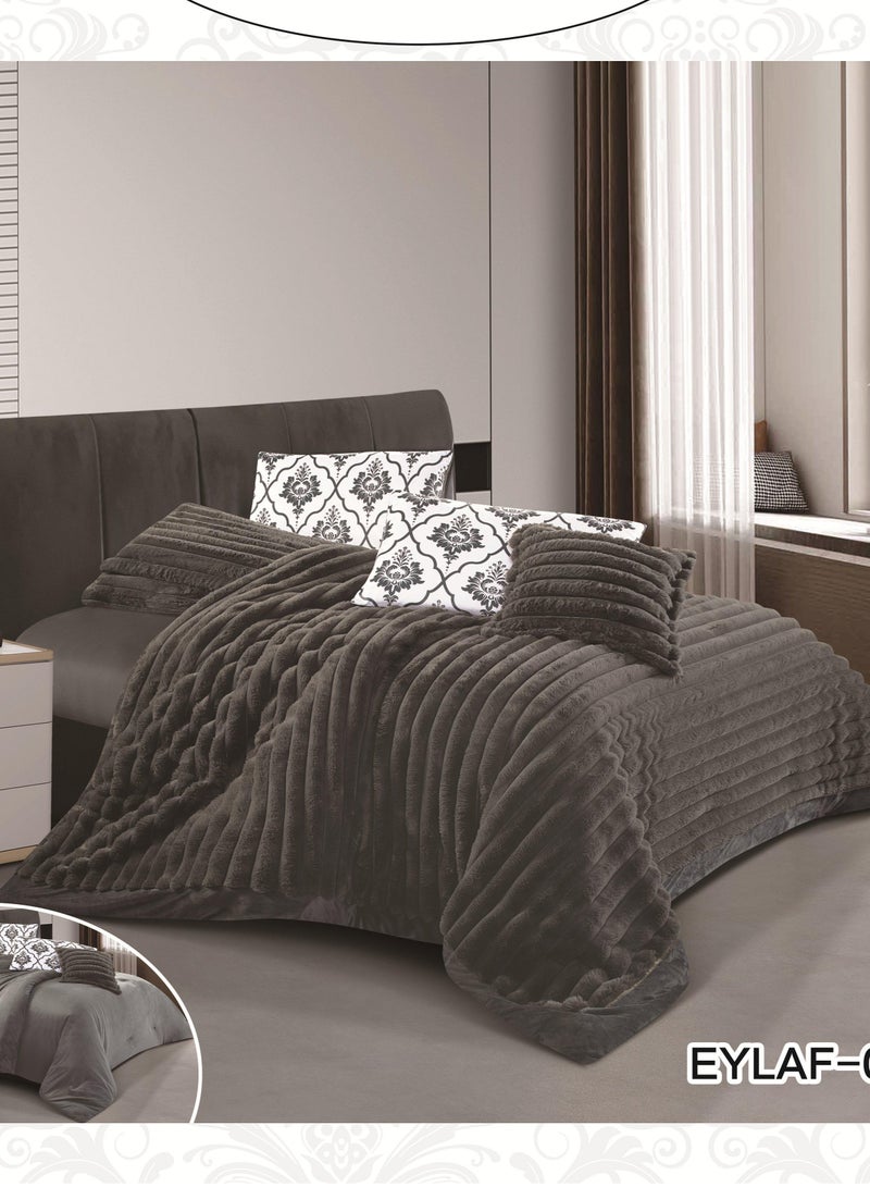 Winter Velvet Fur Bedspread Quilt Set