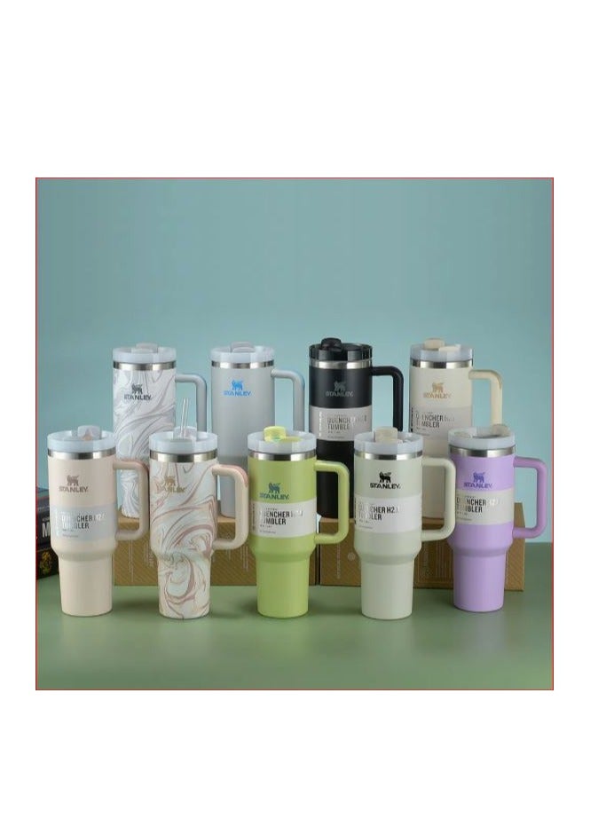 Stanley Quencher H2.0 FlowState Stainless Steel Vacuum Insulated Tumbler with Lid and Straw for Water, Iced Tea or Coffee, Smoothie and More, Black,pink,Purple,Beige etc...,40 oz - Image 2