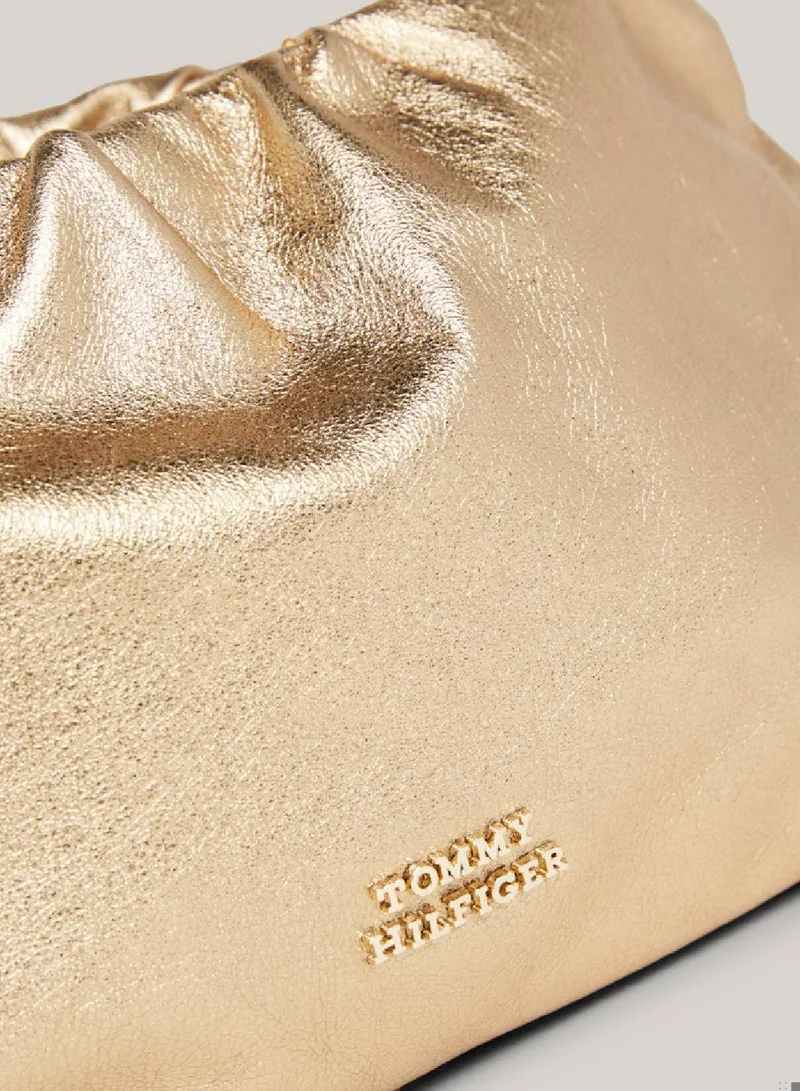 TOMMY HILFIGER Luxe Leather Metallic Crossover Bag