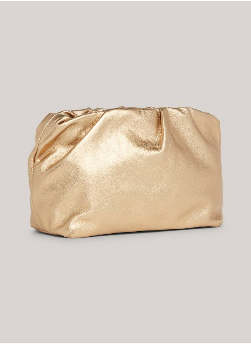 TOMMY HILFIGER Women's Luxe Leather Metallic Crossover Bag -  Leather, Gold  - Image 3