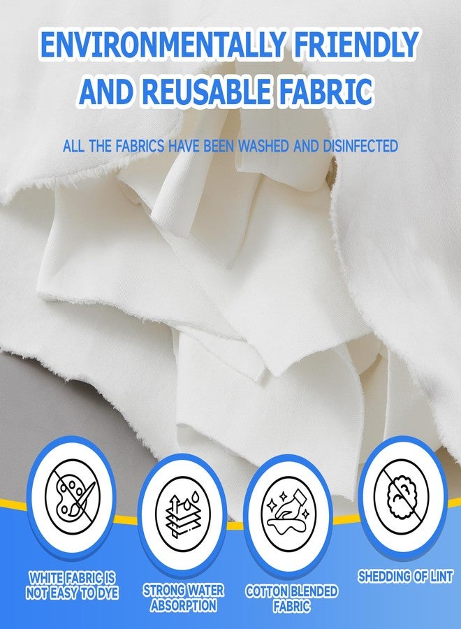 Teecyhooo 1 lb White T-Shirt Bag of Rags Cleaning Cloths Cotton Blend Shop Rags Lint Free Cloth for Staining Wood Oil Grease Paint Kitchen Auto Cleaning - Image 3