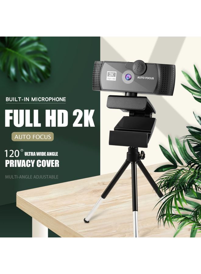كاميرا كمبيوتر 4K خاصة موديل Beauty Auto Focus 1080p HD شبكة USB Live Webcam2k بدون محرك - اللون: 8806-1080P - Image 2