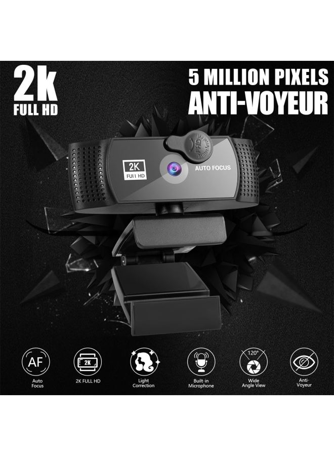 كاميرا كمبيوتر 4K خاصة موديل Beauty Auto Focus 1080p HD شبكة USB Live Webcam2k بدون محرك - اللون: 8806-1080P - Image 3