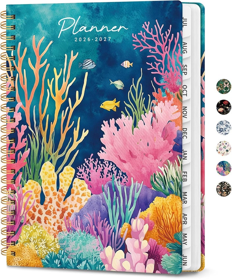 ZOTIA Academic Planner 2026-2027, Monthly and Weekly Calendar Planner, July 2026 - June 2027, Pretty Hardcover Teacher Student Planning Agenda Book with Tabs, Fit for School Office Supplies, 8.5" x 11 - Image 1