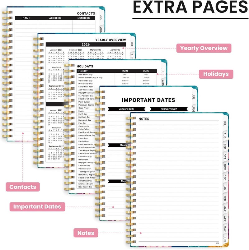 ZOTIA Academic Planner 2026-2027, Monthly and Weekly Calendar Planner, July 2026 - June 2027, Pretty Hardcover Teacher Student Planning Agenda Book with Tabs, Fit for School Office Supplies, 8.5" x 11 - Image 5