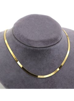 Gold Zone Real Gold Flat Mirror Solid Snake Chain Necklace  - Image 2
