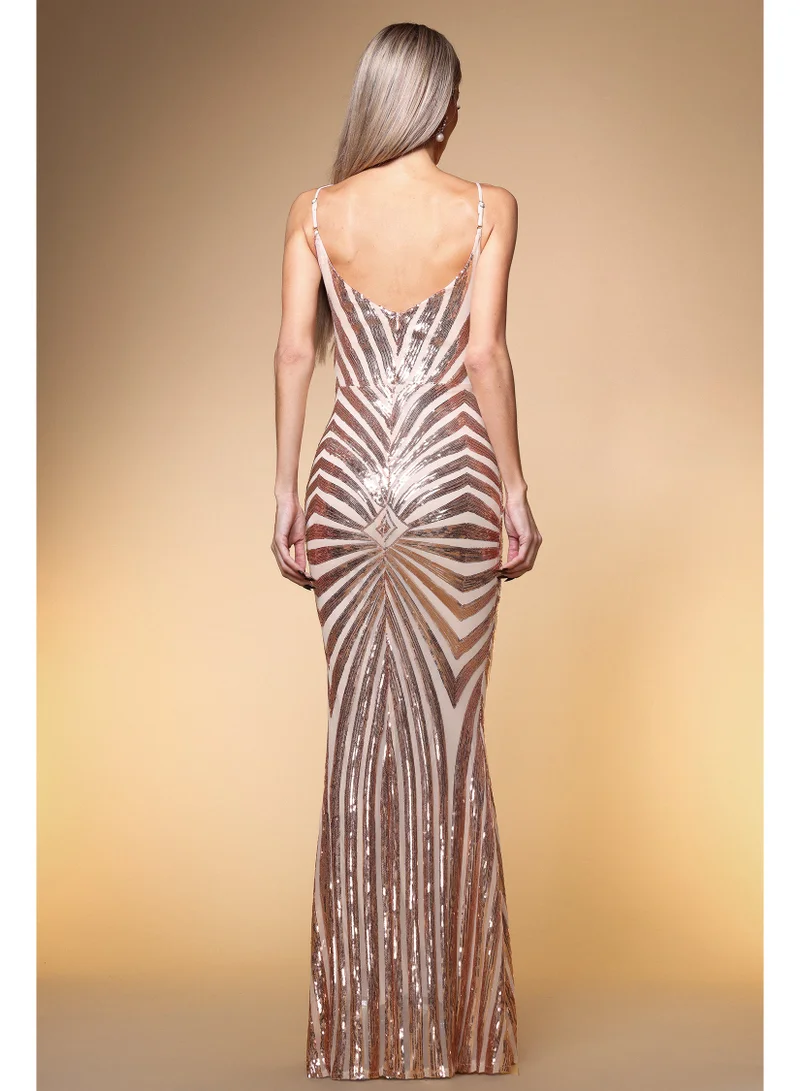 Bella Barnett  Nevaeh Sexy Contour Geometric Sequin Maxi Dress for Women | Best Price UAE