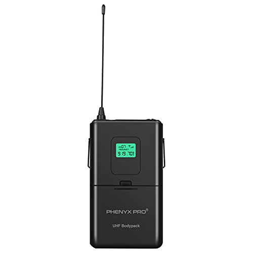Phenyx Pro Wireless Bodypack Transmitter, 919.7MHz UHF Cardioid Pattern Wireless BodyPack Microphone, Fixed Frequency, 260 FT Range, for PTU-5000/PTU-4000 Series (PWB-5-919.7) - Image 1