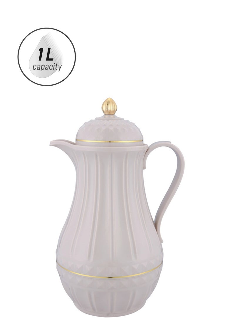 REEM Plastic Coffee/Tea Flask 1 Liter Brown/Gold