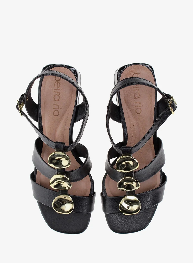 Beira Rio Black Beira Rio Women’s Flat Sandals with Back Strap – Secure Fit and Lightweight Daily Wear for Women | Best Price UAE