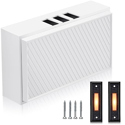 Saillong Wired Doorbell Chime with 2 Lighted Push Buttons, 16V 10VA Two Sounds Front and Rear Hardwire Door Bell Kit for Home Wall Inside, Compatible with Most Brand Doorbells(Black, White, Yellow) - Image 1
