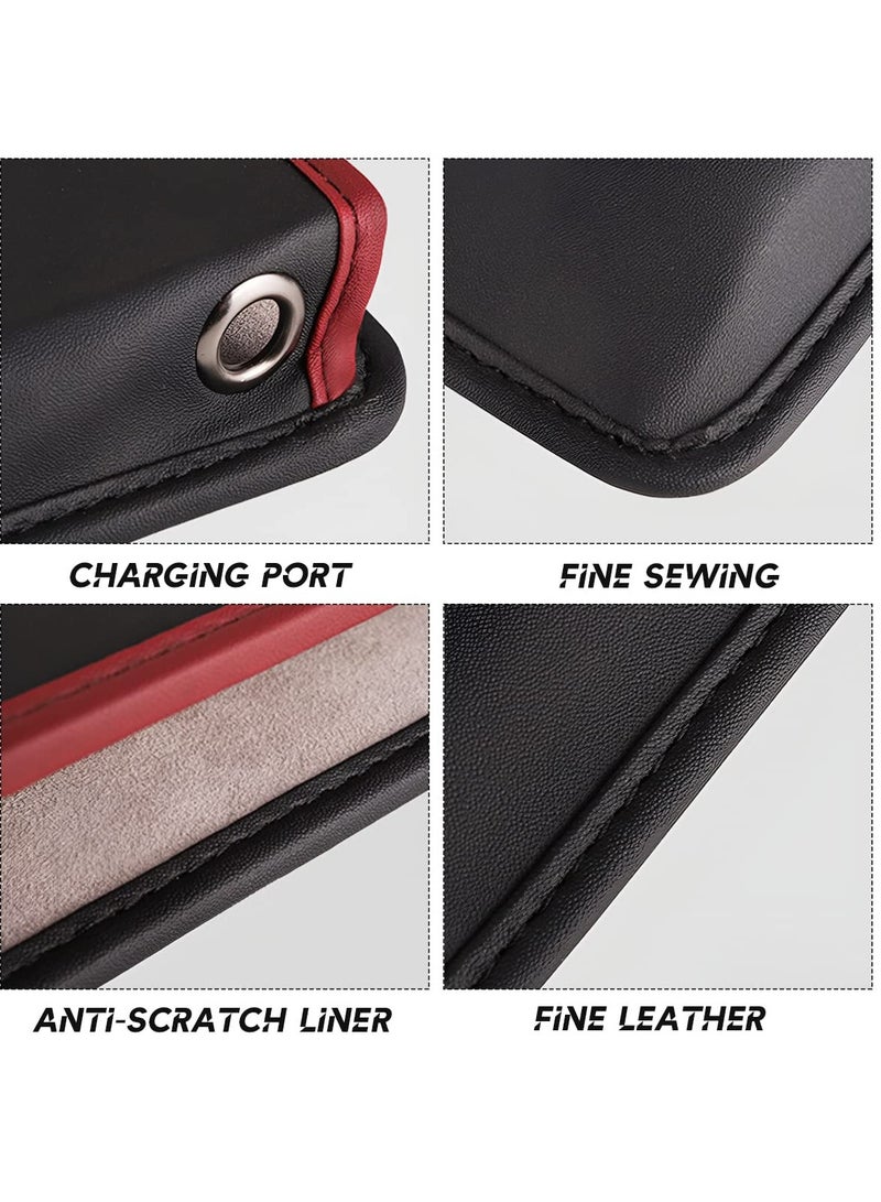 SYOSI SYOSI 2 Pcs Car Seat Gap Filler Organizers, PU Leather Auto Seat Gap Storage Case, Universal Car Seat Organizer with Charging Hole for Phones, Cards, Keys, Glasses (Black)  - Image 5