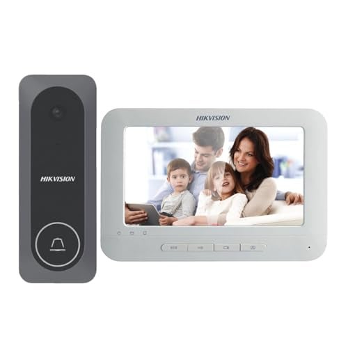 HIKVISION DS-KIS205T Wired Video Door Phone Kit | 7-Inch Indoor Monitor | HD Outdoor Doorbell Camera | Built-in Mic & Speaker | Noise Reduction | Night Vision | One-Touch Unlock Function - Image 1