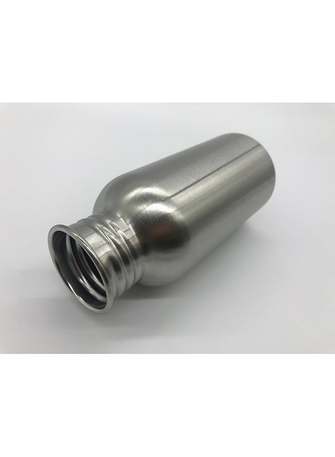 Loquat Portable Stainless Steel Water Bottle Bamboo Lid Silver 18x7.3cm - Image 3