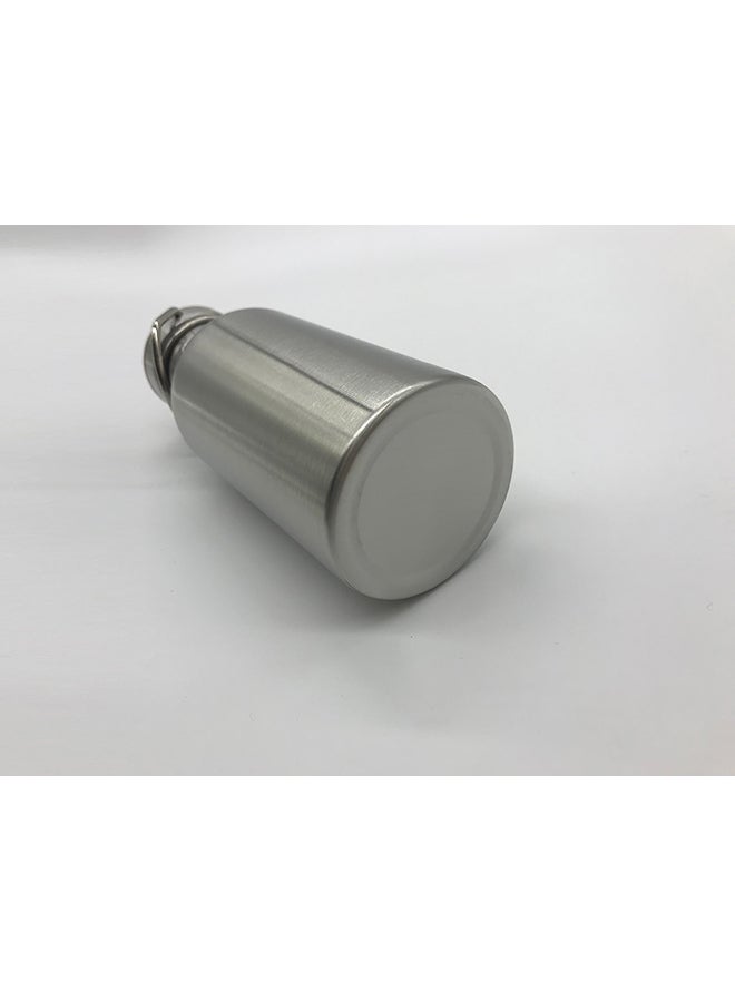 Loquat Portable Stainless Steel Water Bottle Bamboo Lid Silver 18x7.3cm - Image 4