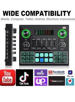 BORTONY Sound Mixer Board For Live Streaming Voice Changer Card With Multiple Effects Audio Sound Card  - Image 2