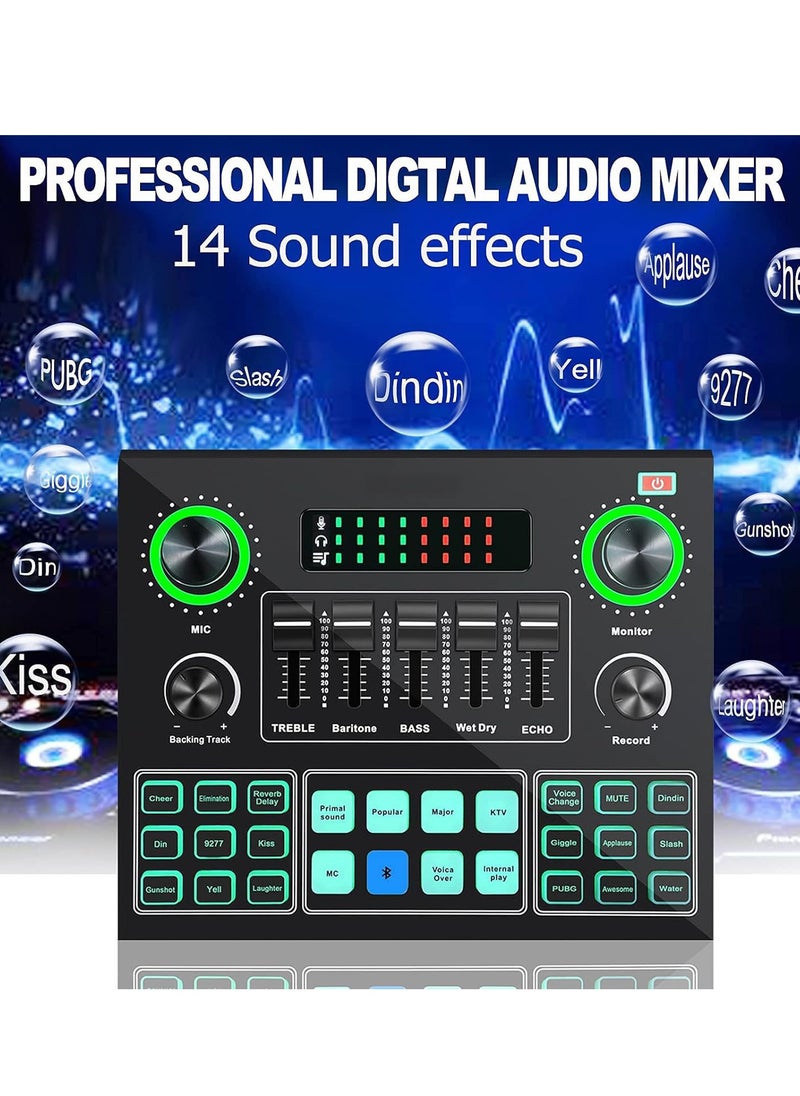 BORTONY - Sound Mixer Board For Live Streaming Voice Changer Card With Multiple Effects Audio Sound Card - Image 1
