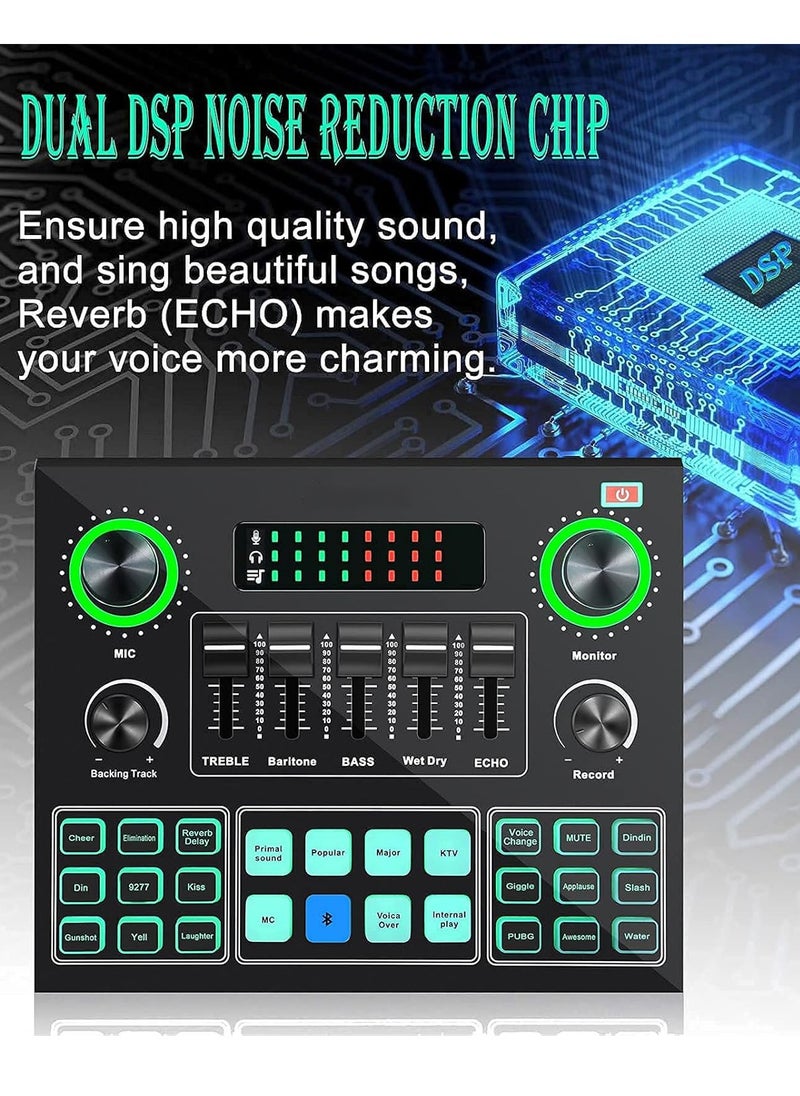 BORTONY - Sound Mixer Board For Live Streaming Voice Changer Card With Multiple Effects Audio Sound Card - Image 1