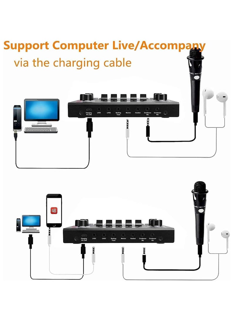 BORTONY - Sound Mixer Board For Live Streaming Voice Changer Card With Multiple Effects Audio Sound Card - Image 1