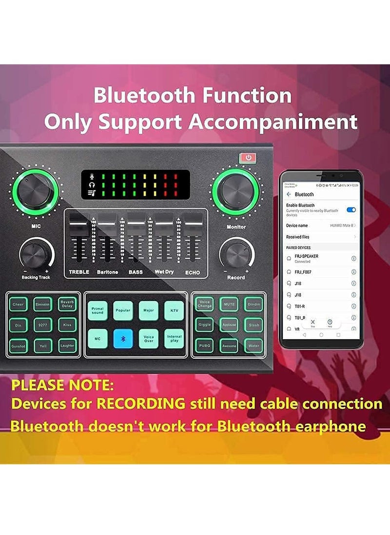 BORTONY - Sound Mixer Board For Live Streaming Voice Changer Card With Multiple Effects Audio Sound Card - Image 1