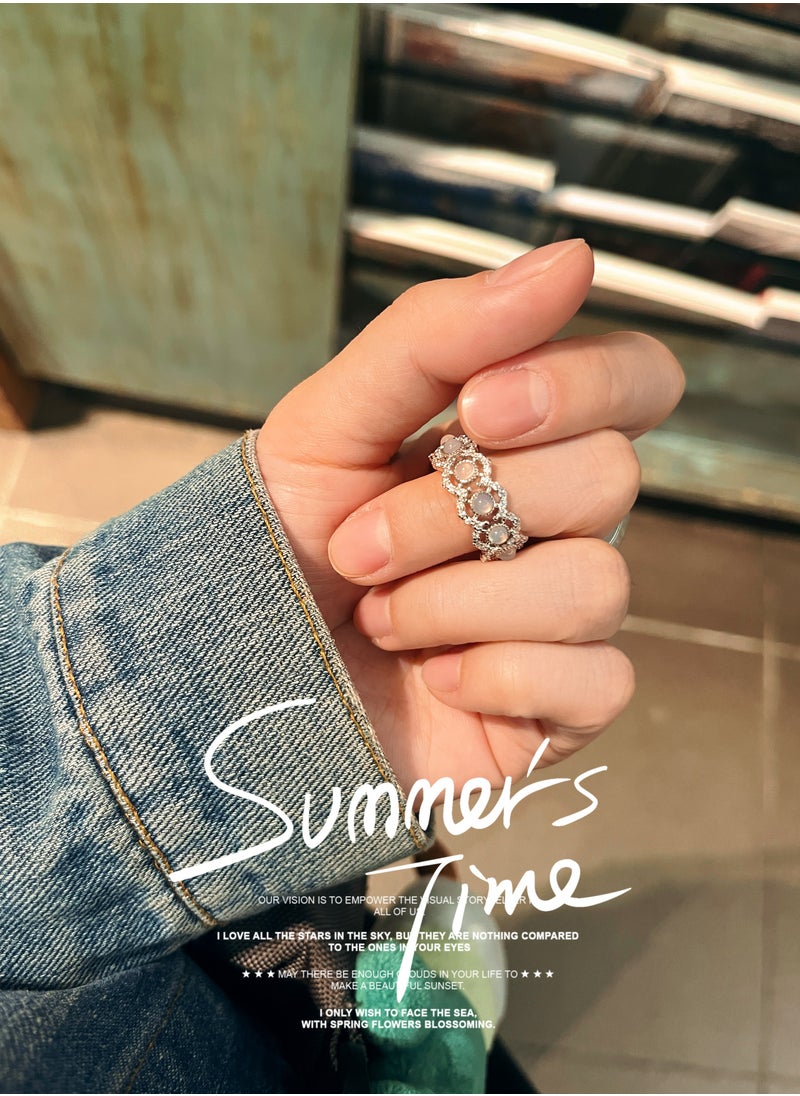 Generic Size-8 White Moon Ring  - Image 4