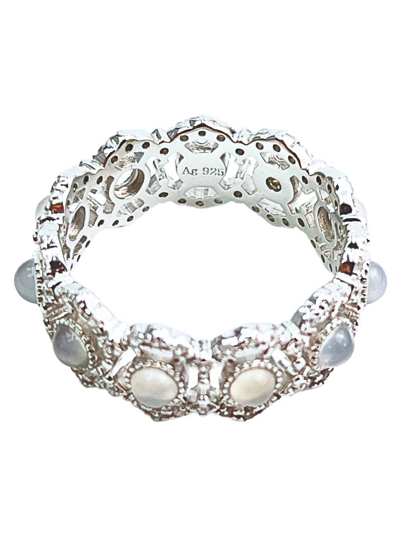 Generic Size-8 White Moon Ring  - Image 2