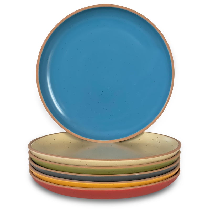MORA Ceramic Artisan Matte Plates Set, 7.8 in - Set of 6 - The Dessert, Salad, Appetizer, Small Dinner etc Plate. Microwave, Oven, and Dishwasher Safe, Scratch Resistant. Kitchen Porcelain Dish - Image 1