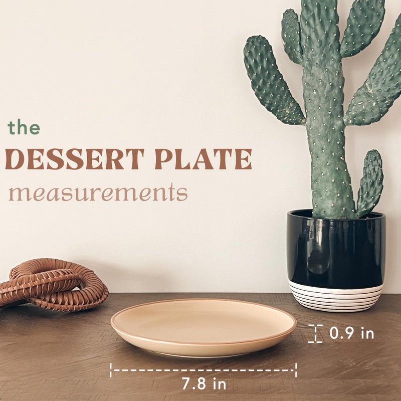 MORA Ceramic Artisan Matte Plates Set, 7.8 in - Set of 6 - The Dessert, Salad, Appetizer, Small Dinner etc Plate. Microwave, Oven, and Dishwasher Safe, Scratch Resistant. Kitchen Porcelain Dish - Image 2