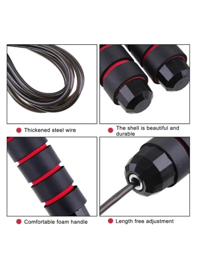 OUHOE Adjustable Speed Heavy Weighted Steel Wire Exercise Skipping Jump Rope|Heavy Skipping Rope PVC Weighted Speed Exercise Jump Rope Breathing Handle 360 Degree rotation - Image 3