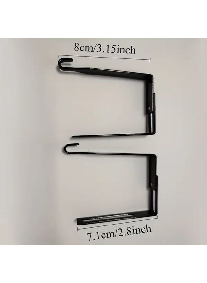 2pcs Heavy Duty Metal Over The Door Hooks For Clothes Bags Hats Keys Storage - Image 1