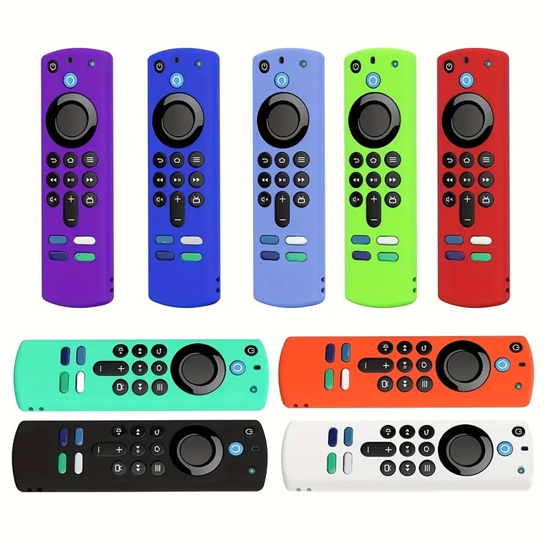 Silicone Protective Case For 2021 Fire TV Third Generation Non Slip Texture Design Blue - Image 5