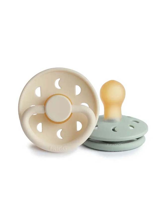 FRIGG لهاية FRIGG بمرحلة القمر من اللاتكس للأطفال 0-6 أشهر 2-Pack كريمي/ساج - الحجم 1 - Image 2