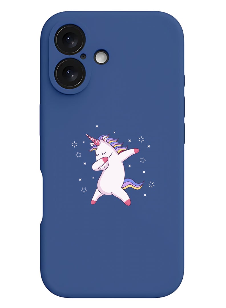 Theodor Protective Slim Fit Case Liquid Silicone Cover with Full Body Protection Anti-Scratch Shockproof Case For Apple iPhone 17 (Blue) unicorn - Image 1