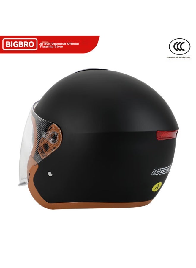 Bigbro602 New National Standard Class A Motorcycle Helmet, Uni, Summer Ventilated, For Electric Bikes, Half Helmet, Matte Black, L - Image 3