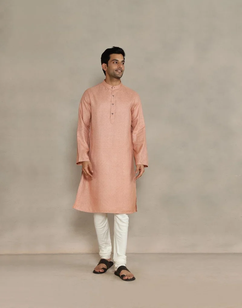 Fabindia Viscose Blend Hand Block Printed Long Kurta