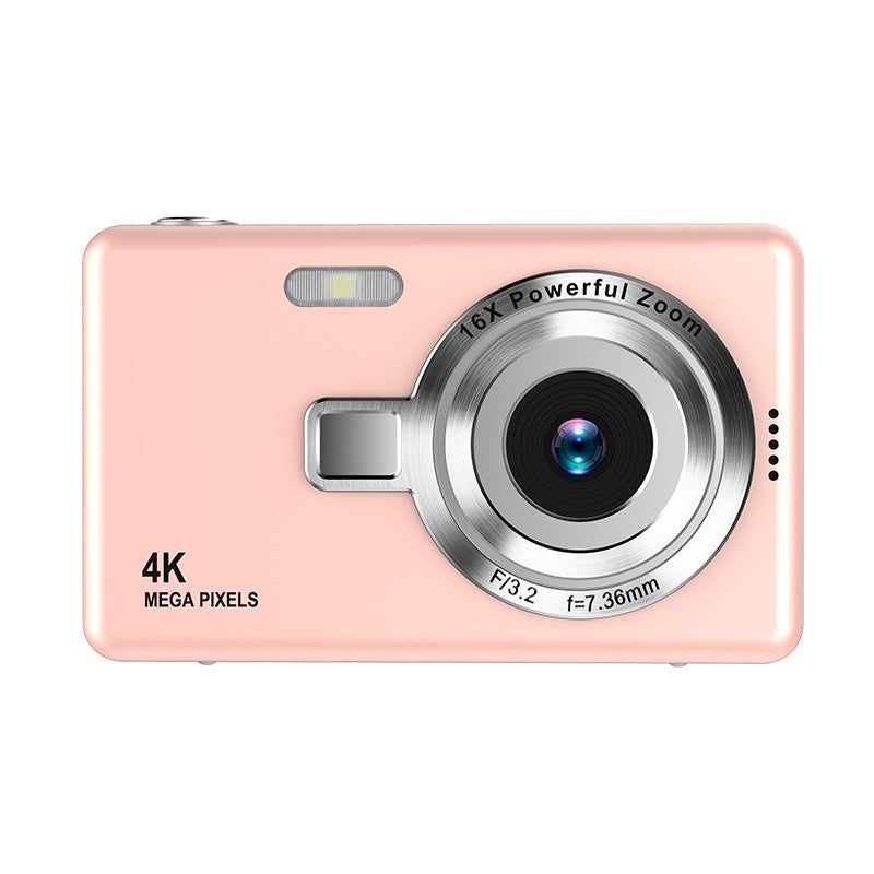 Pink CCD Retro HD Digital Camera with 32GB Memory Card, Adapter & Card Reader - Pocket-Sized Selfie Companion - Image 1