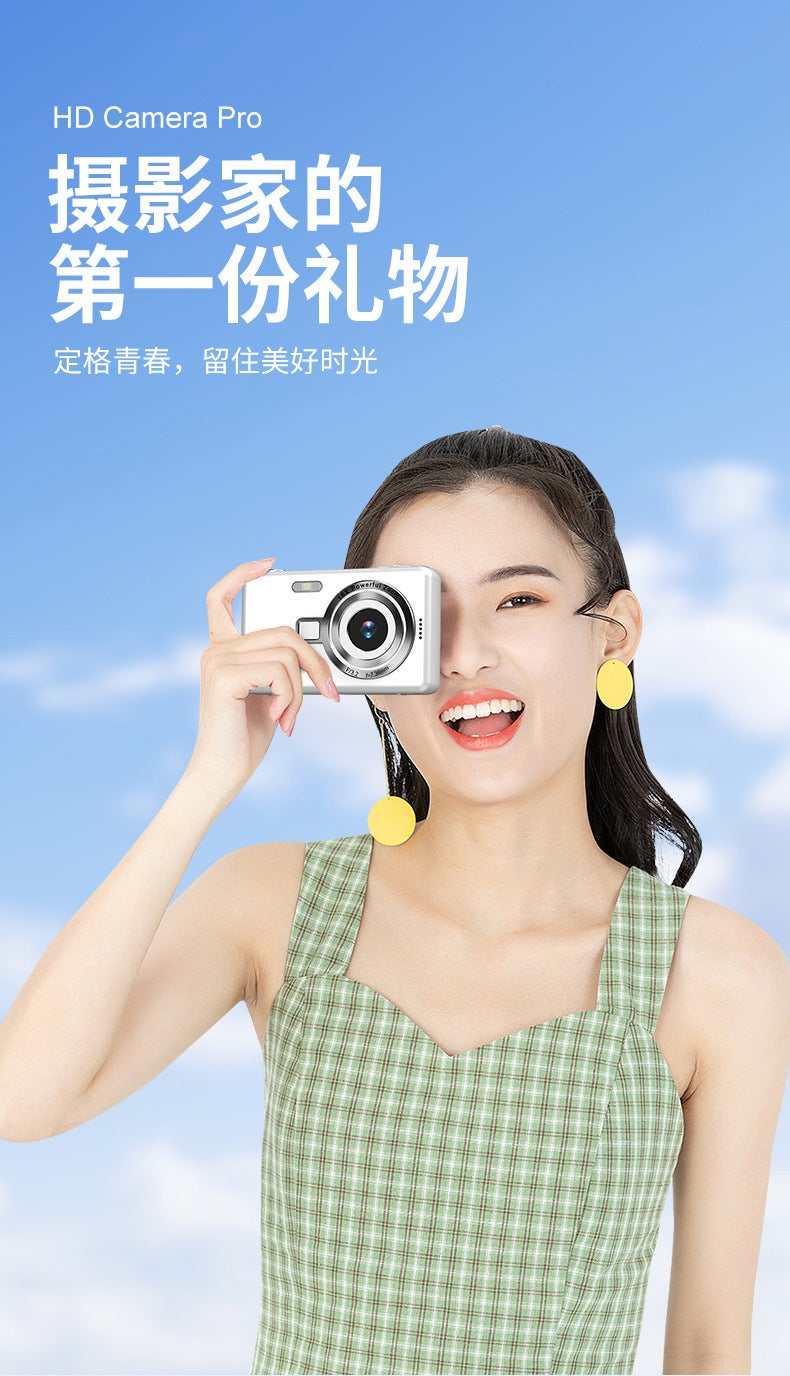 Pink CCD Retro HD Digital Camera with 32GB Memory Card, Adapter & Card Reader - Pocket-Sized Selfie Companion - Image 5
