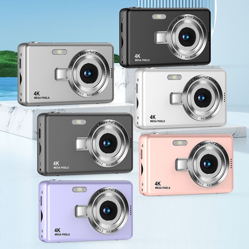 Pink CCD Retro HD Digital Camera with 32GB Memory Card, Adapter & Card Reader - Pocket-Sized Selfie Companion - Image 2
